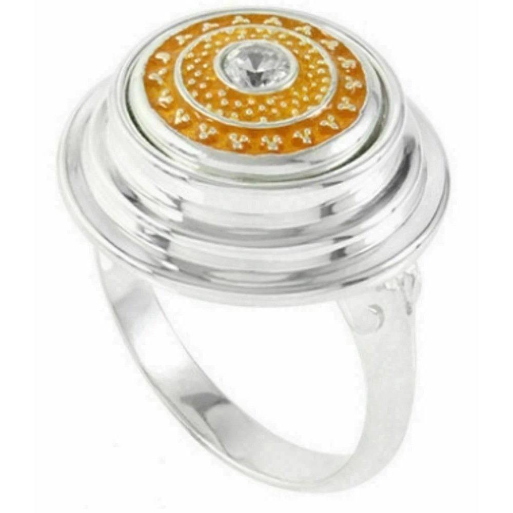 KR020 Kameleon Sterling Hello Darling Ring Size 5 Three Tier Ring Only New